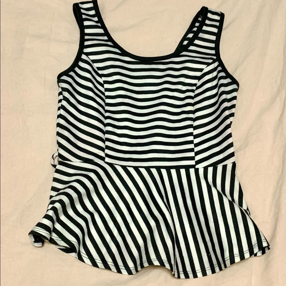 Striped peplum top (can be belted). Forever 21